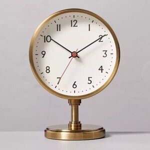Brass Pedestal Table Clock Antique Finish - Hearth & Hand™ with Magnolia